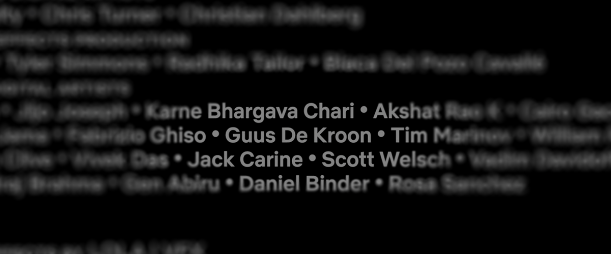 Film credits screenshot showing Guus de Kroon listed in production end credits